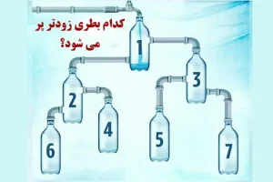 تست هوش | اگه ادعای باهوشی داری بگو کدوم بطری زودتر پر میشه + پاسخ تست