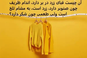 چیستان روز | آن چیست قبای زرد در بر دارد، اندام ظریف چون صنوبر دارد، زرد است، به مشام تلخ است ولی طعمی چون شکر دارد؟