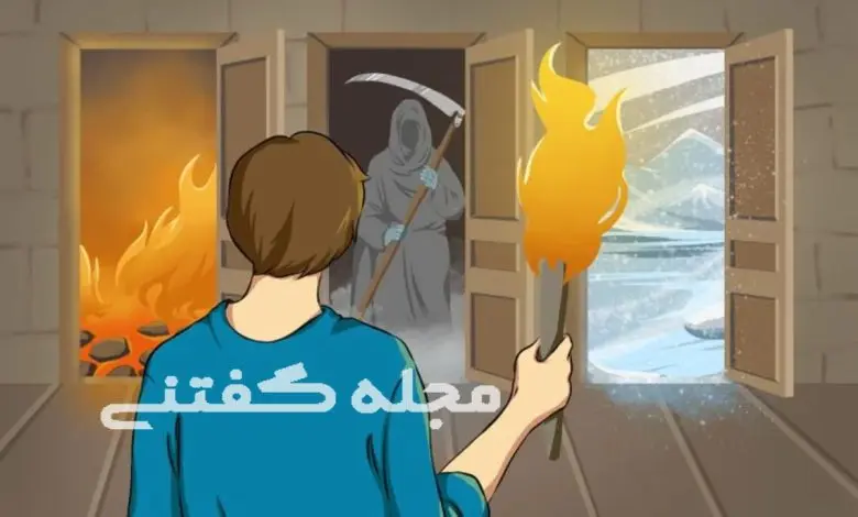 تست هوش | به مرد در انتخاب امن ترین درب خروجی کمک کنید: اگر باهوشید فقط 10 ثانیه فرصت دارید