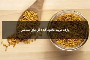 کاهش علائم یائسگی، کاهش چربی خون و کلسترول، بهبود عفونت های بدن با این گرده که بیش از 250 ماده فعال دارد