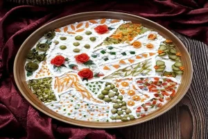 تزئین سالاد الویه سختی نداره! | ۳ مدل تزئین سالاد الویه شیک و آسون + فیلم