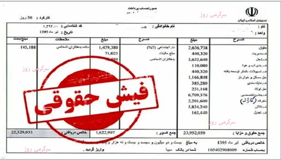 انتشار فیش حقوقی جدید بازنشستگان با افزایش ۷۰٪ متناسب سازی | اعمال مطالبات فروردین حقوق بازنشستگان در فیش اردیبهشت ماه؟