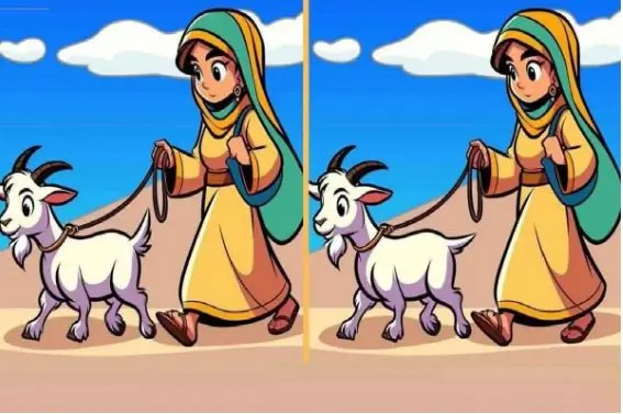 بازی فکری : میتونی ۳ تفاوت بین دختر و بز قندی رو تو ۳۰ثانیه پیدا کنی؟