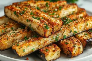 طرز تهیه بادمجان سوخاری پنیری در فر