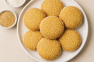 طرز تهیه شیرینی کنجدی نارگیلی