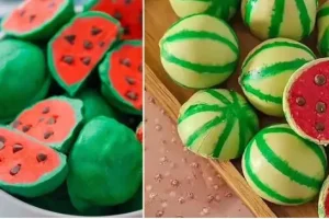 طرز تهیه شکلات هندوانه‌ای مخصوص شب یلدا