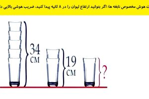 بازی فکری: فقط نابغه ها با ضریب هوشی انیشتین ارتفاع لیوان را در 8 ثانیه پیدا می کنند!