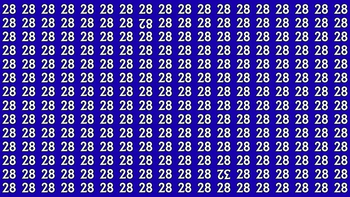 تست هوش : فقط 7 چشم عقابی ها می توانند عددهای متفاوت 82 و 32 را در عرض 8 ثانیه پیدا کنند!