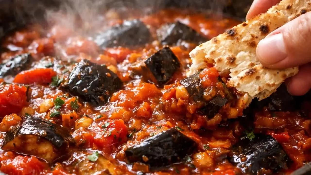 با ۴ بادمجان این شام کمخرج را درست کن | طرز تهیه یتیمچه بادمجان با گوجه تازه