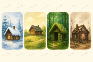 تست شخصیت شناسی | کدام کلبه را انتخاب میکنید؟ احساس درونیتان نشان میدهد در حال ترمیم هستید یا بیشتر در خودتان فرو رفتهاید