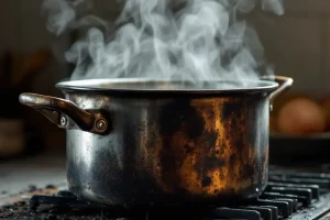 ترفند تمیز کردن قابلمه سوخته بدون سیم ظرفشویی