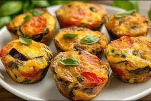 طرز تهیه مافین بادمجان بدون گوشت | لقمه‌های نرم و طلایی بدون سرخ‌کردن