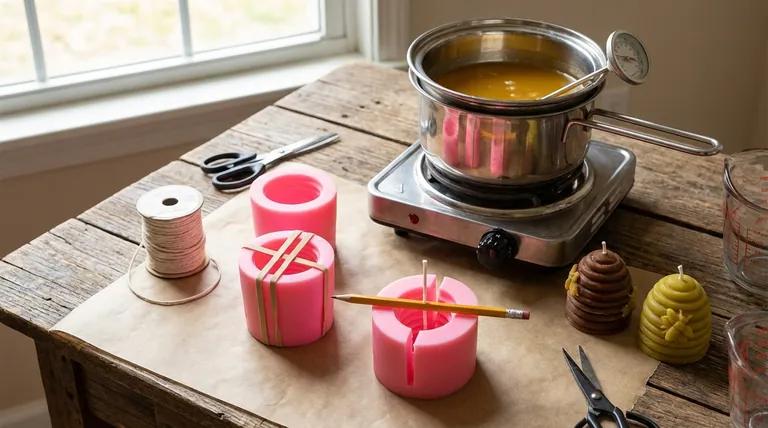 What Is The Step-By-Step Process For Making A Beeswax Candle Using A Silicone Mold? A Guide To Perfect Results - HonestBee