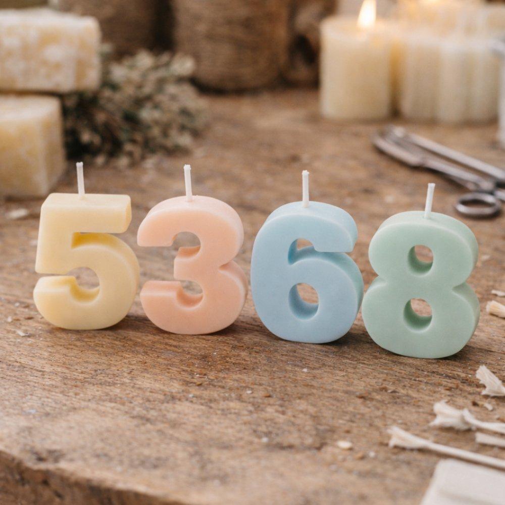 Molde 10 números grandes para velas, jabones y creaciones artesanales.