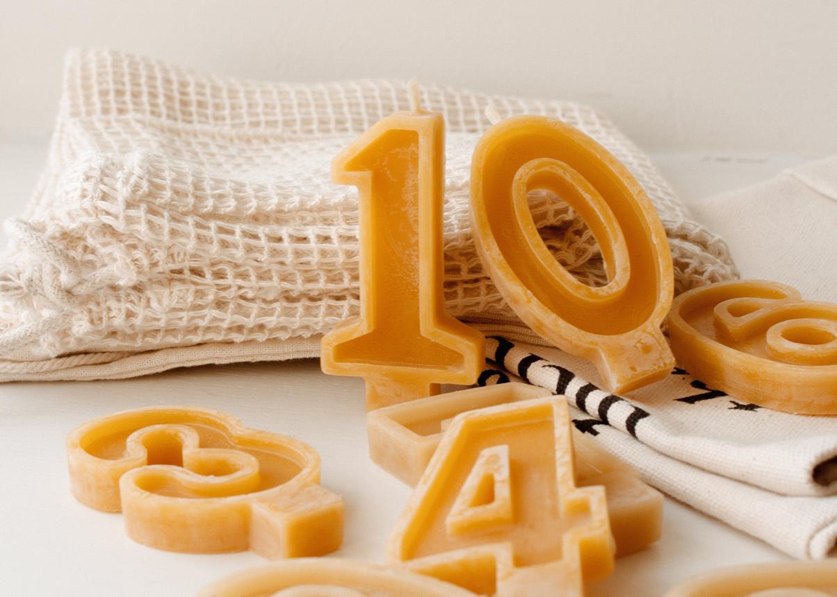 Beeswax Number Candles – Goldrick Natural Living