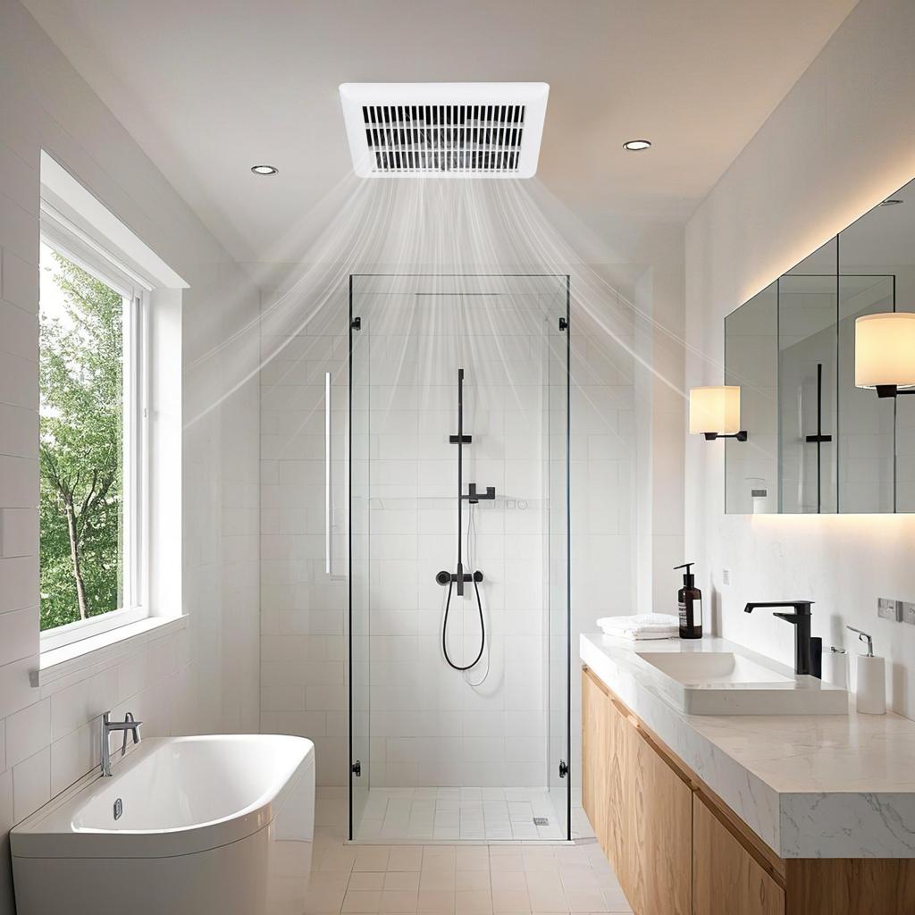 Slickblue White 1.5 Sones 80 CFM Ceiling Mount Bathroom Exhaust Fan with Metal Housing and 4 Inches Duct in the Bathroom Fans & Heaters department at Lowes.com