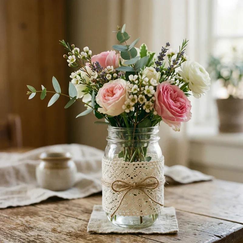 15 Mason Jar Flower Vase Ideas to Brighten Your Home