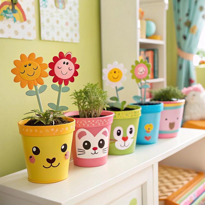 Gambar Pot Bunga Wajah Kartun Lucu-Ide Penanam DIY Yang Dicat Tangan | Latar belakang JPG Unduhan Gratis - Pikbest
