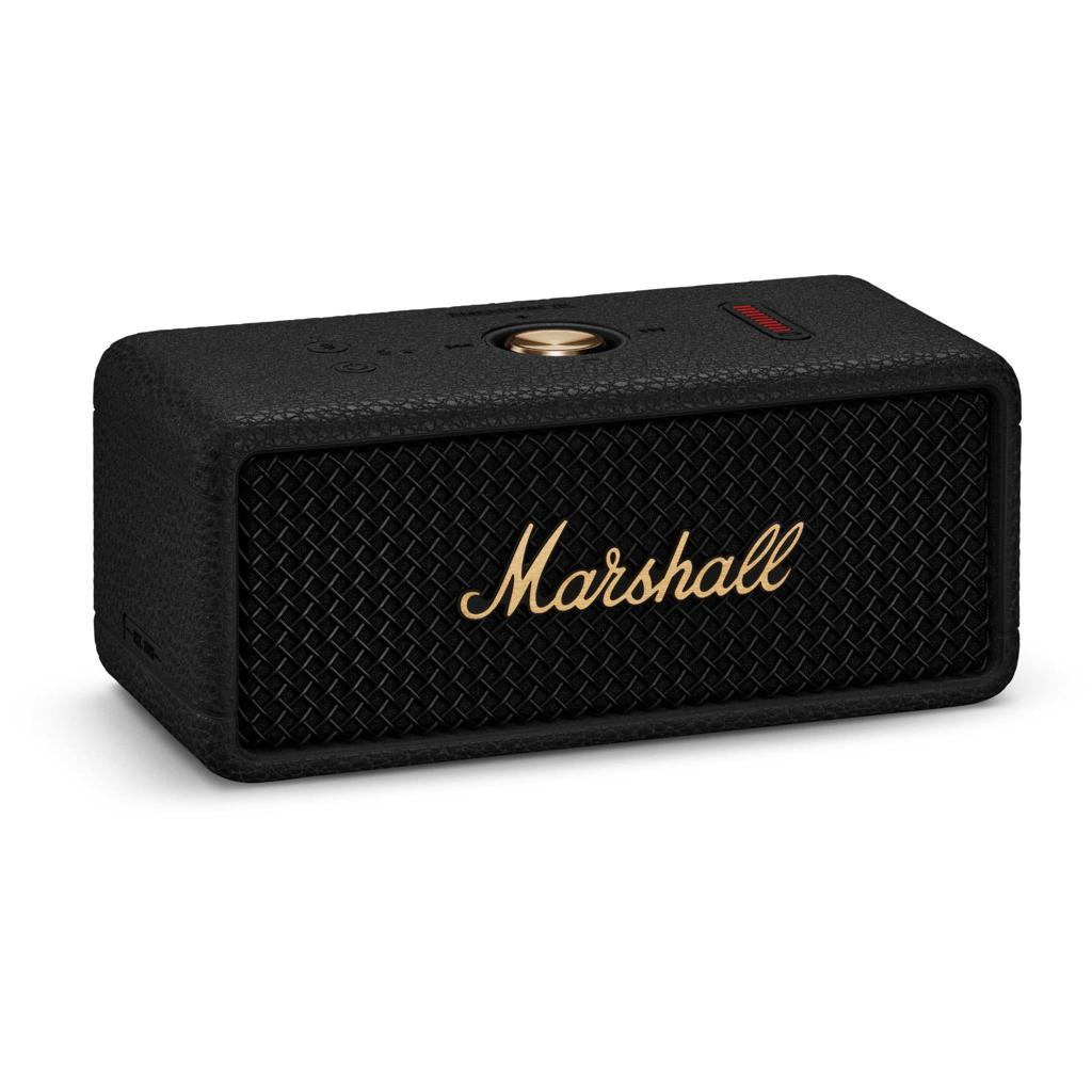 Marshall Emberton III Portable Bluetooth Speaker (Black & Brass) - JB Hi-Fi