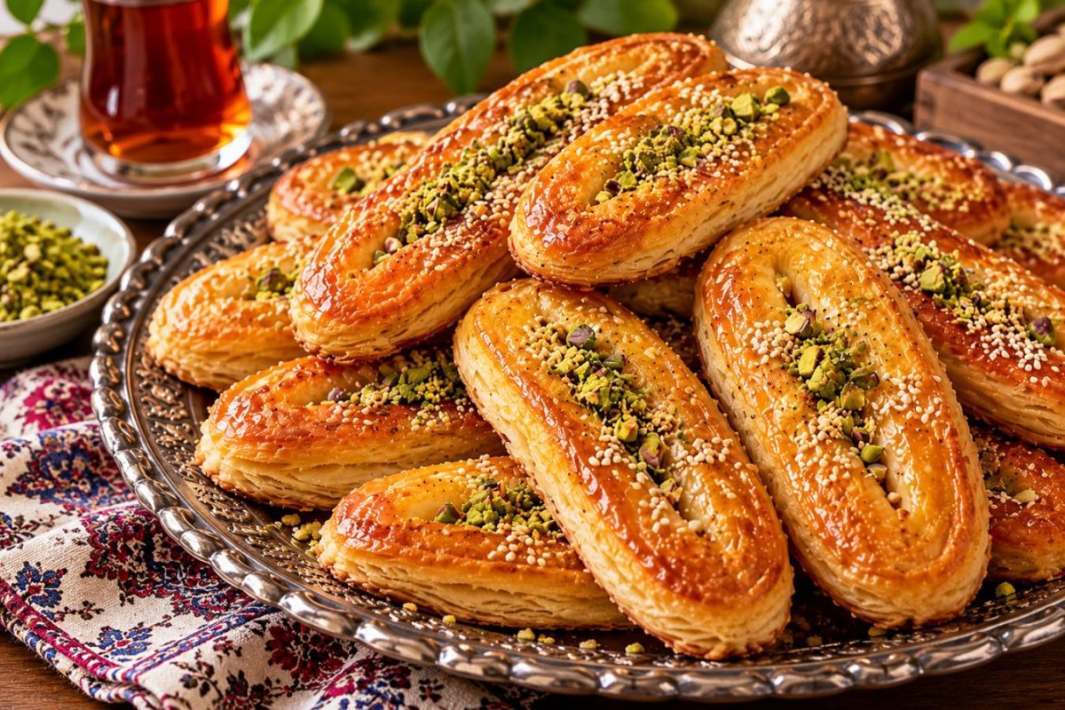 طرز تهیه شیرینی زبان ترد و طلایی با خمیر یوفکا