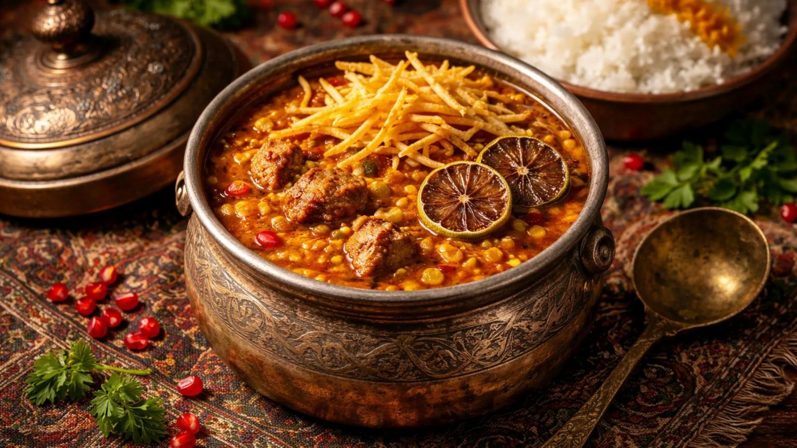 طرز تهیه قیمه مجلسی با سیب زمینی ترد و خورشتی جاافتاده