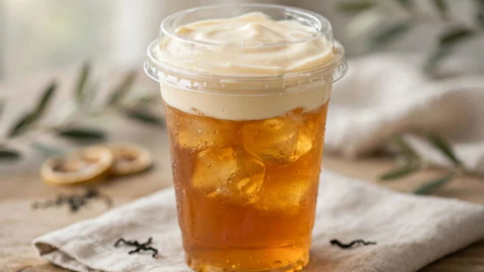 طرز تهیه چای پنیر خنک و لایه ای با فوم پنیری خوشمزه